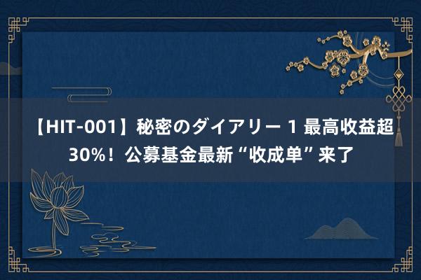 【HIT-001】秘密のダイアリー 1 最高收益超30%！公募基金最新“收成单”来了