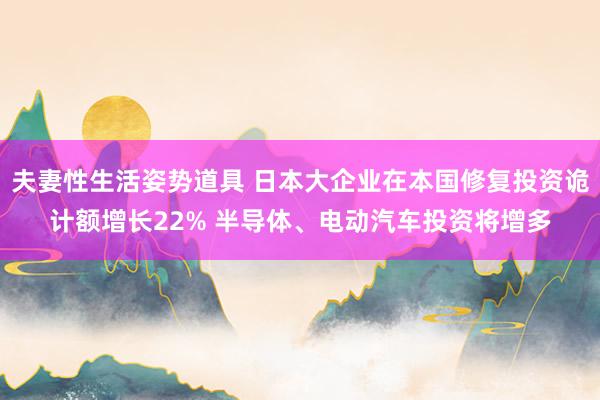 夫妻性生活姿势道具 日本大企业在本国修复投资诡计额增长22% 半导体、电动汽车投资将增多