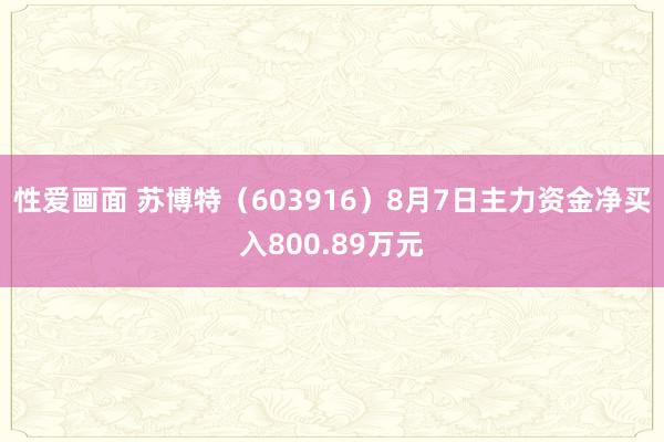 性爱画面 苏博特（603916）8月7日主力资金净买入800.89万元