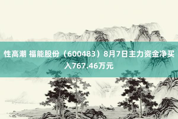 性高潮 福能股份（600483）8月7日主力资金净买入767.46万元