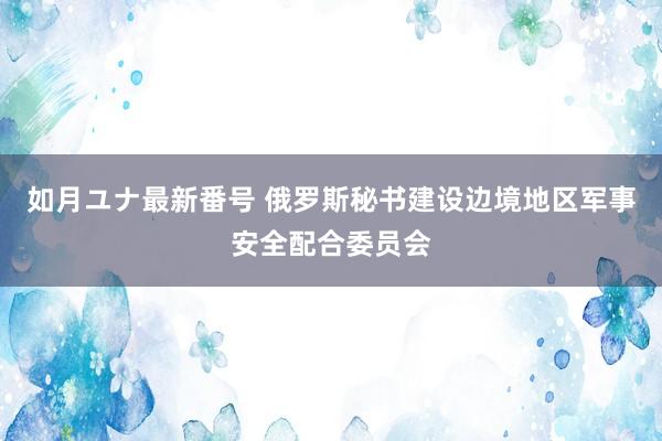 如月ユナ最新番号 俄罗斯秘书建设边境地区军事安全配合委员会