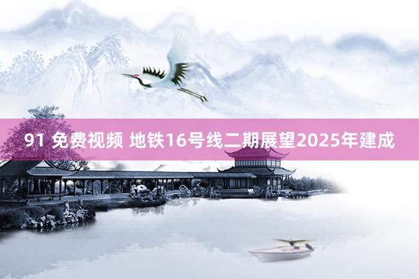 91 免费视频 地铁16号线二期展望2025年建成