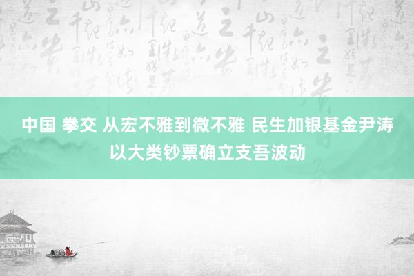 中国 拳交 从宏不雅到微不雅 民生加银基金尹涛以大类钞票确立支吾波动