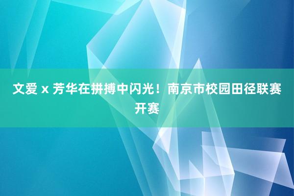 文爱 x 芳华在拼搏中闪光！南京市校园田径联赛开赛