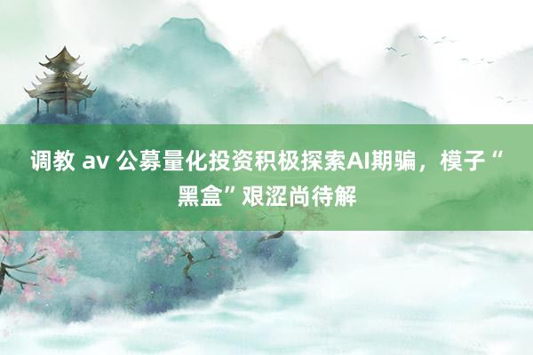 调教 av 公募量化投资积极探索AI期骗，模子“黑盒”艰涩尚待解