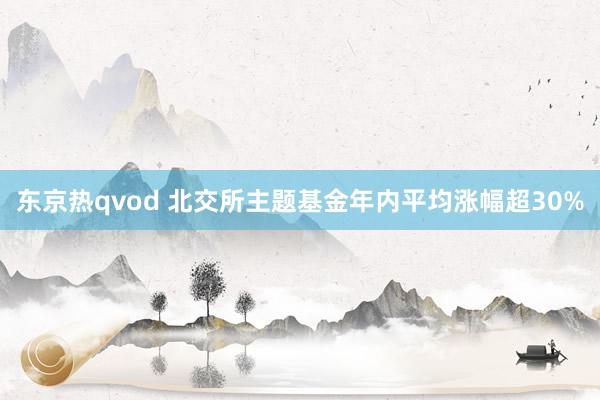 东京热qvod 北交所主题基金年内平均涨幅超30%